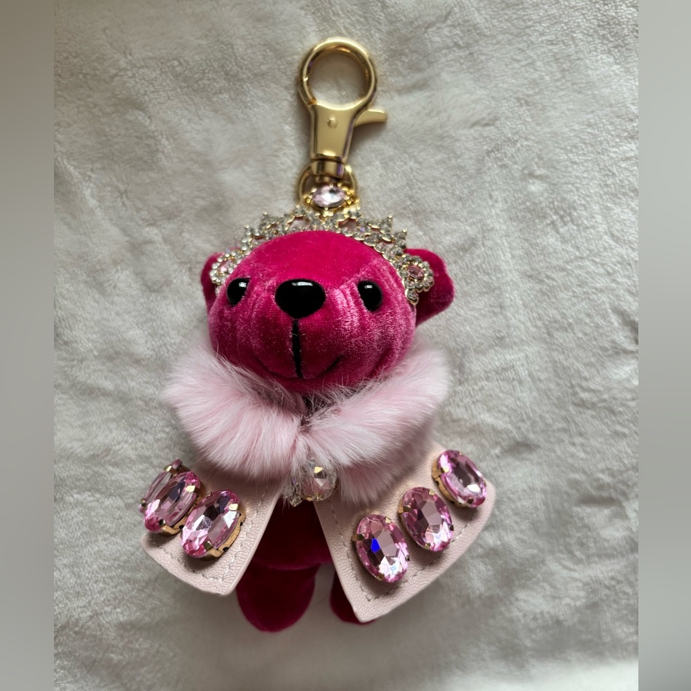 Piper K pink princess bear bag charm